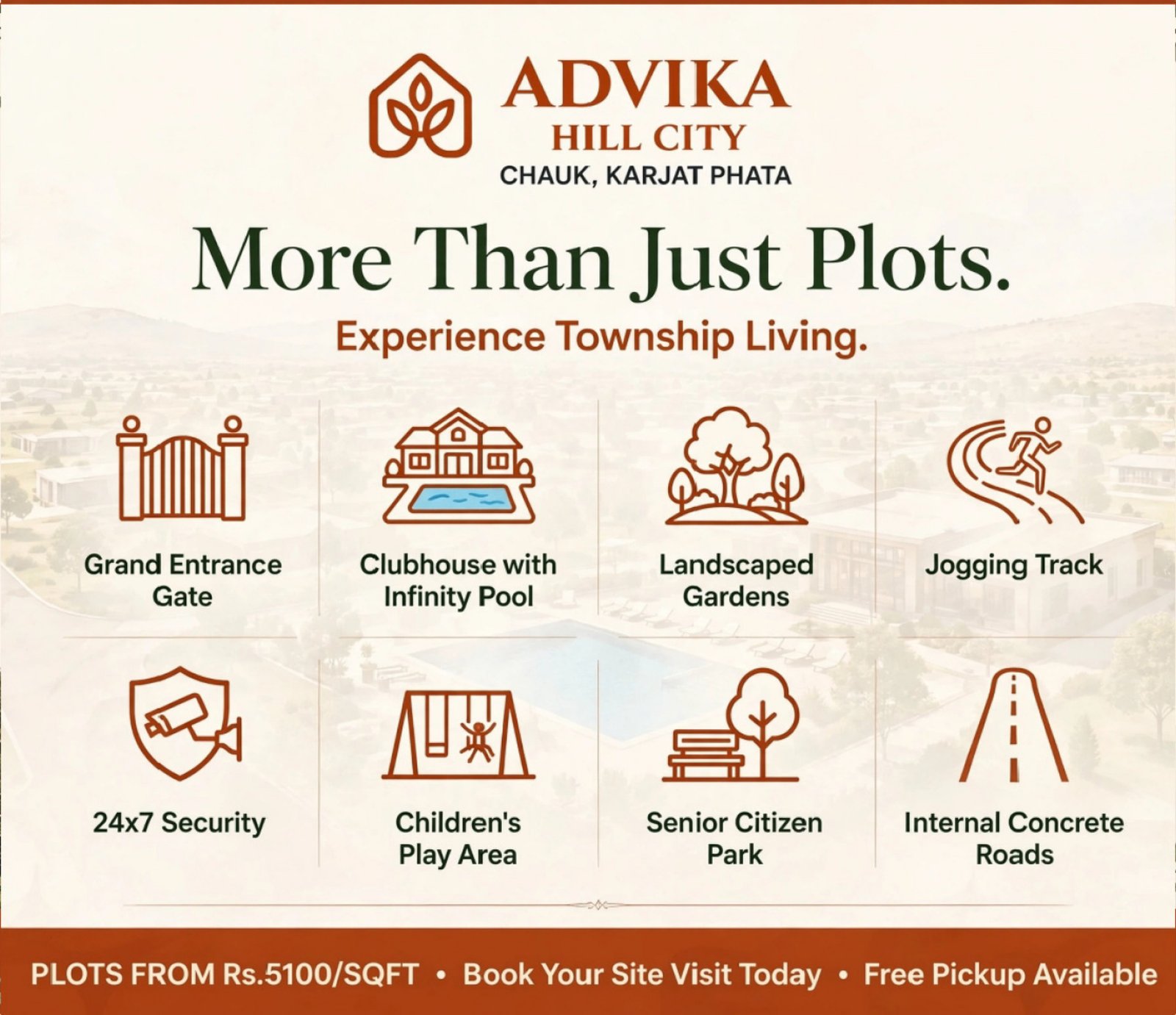 Advika Hill City amenities creative